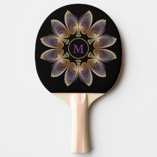 Pala De Ping Pong Resumen Angel Wings Mandala Fractal Monograma