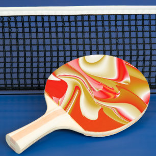 Pala De Ping Pong Resumen de amor y oro en 3D Rainbowart