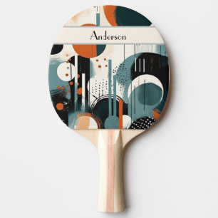 Pala De Ping Pong Resumen de arte retro, personalizable