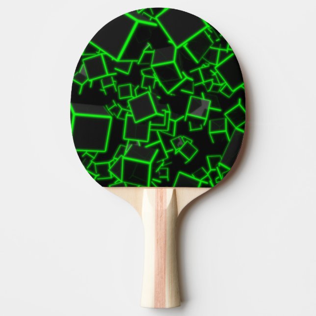 Pala De Ping Pong Resumen de cubos verdes (Anverso)