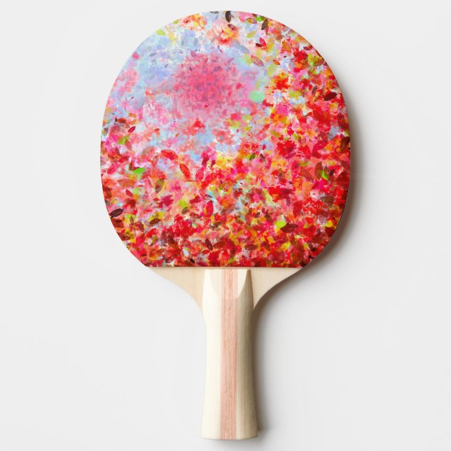 Pala De Ping Pong Resumen de hojas y cielo otoñales (Anverso)