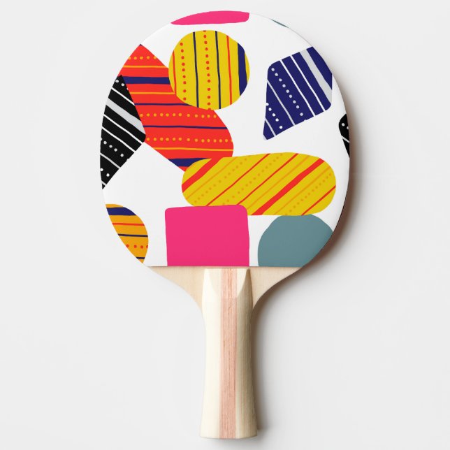 Pala De Ping Pong Resumen dibujado a mano, patrón elegante. (Anverso)