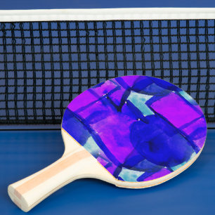 Pala De Ping Pong Resumen dinámico de 'azul y púrpura'