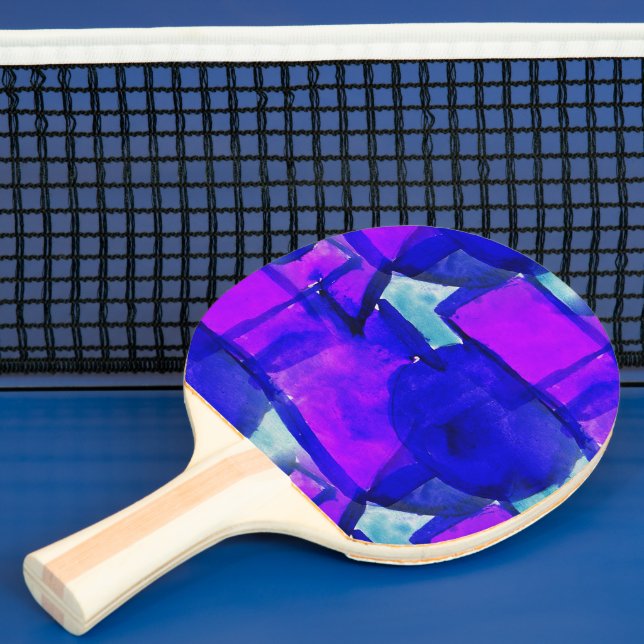 Pala De Ping Pong Resumen dinámico de 'azul y púrpura' (in situ)