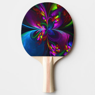 Pala De Ping Pong Resumen floral moderno Patrón azul rojo del arte #