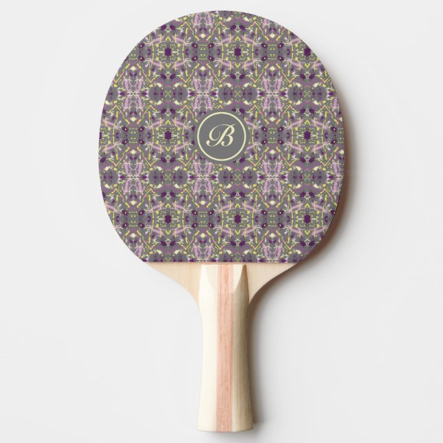 Pala De Ping Pong Resumen gris y amarillo (Anverso)
