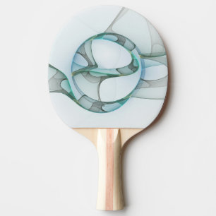 Pala De Ping Pong Resumen moderno Arte fractal azul turquesa gris