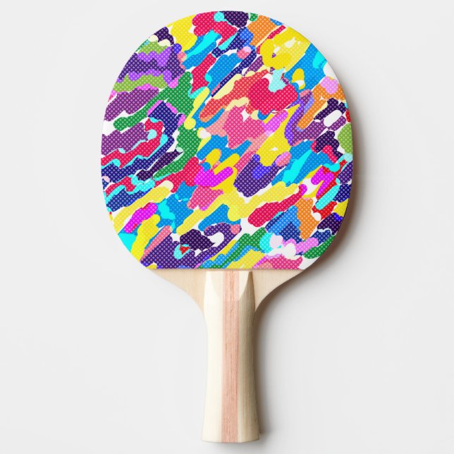 Pala De Ping Pong Resumen multicolor brillante (Anverso)