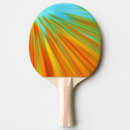 Pala De Ping Pong Resumen naranja amarillo rojo rayas verdes en azul