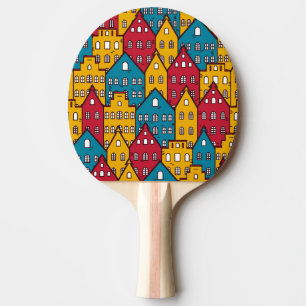 Pala De Ping Pong Resumen urbano: patrón de ciudad vintage