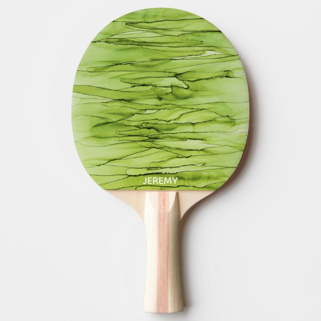 Pala De Ping Pong Resumen verde personalizado del arte de la tinta d (Anverso)