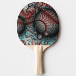 Pala De Ping Pong Resumen Vivid Fantasy Fractal Art Brown Blue