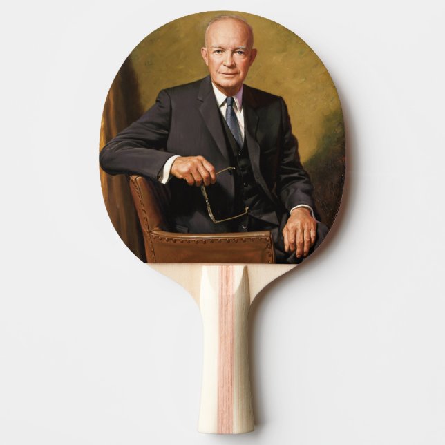 Pala De Ping Pong Retrato de Dwight Eisenhower Presidente de la Casa (Anverso)