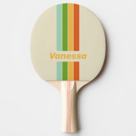 Pala De Ping Pong Retro ABC Calle Pin Rayado con Nombre