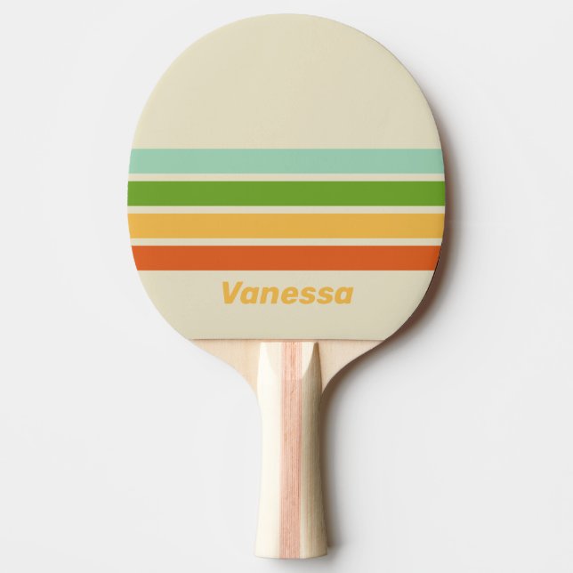 Pala De Ping Pong Retro ABC Street Across Striping with Name (Anverso)