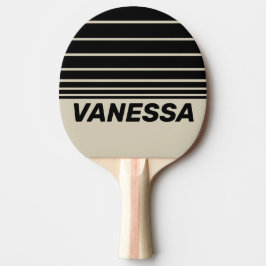 Pala De Ping Pong Retro Alabaster Three Horizon Striping with Name