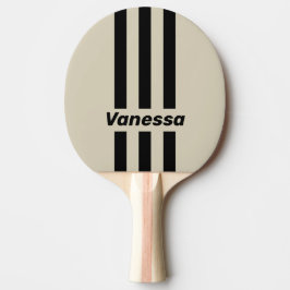 Pala De Ping Pong Retro Alabaster Three Pin Stripes with Name