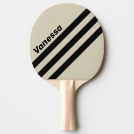 Pala De Ping Pong Retro Alabastro Franjas Triangulares con Nombre
