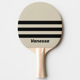 Pala De Ping Pong Retro Alabastro Tres Franjas Cruzadas con Nombre