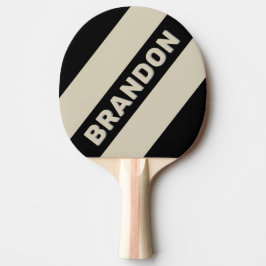 Pala De Ping Pong Retro Alabastro Tres Rayas Negras con Nombre