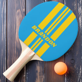 Pala De Ping Pong Retro Aqua Reef Franja Doble Rally con Nombre