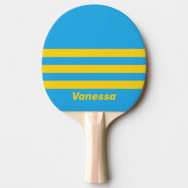 Pala De Ping Pong Retro Aqua Reef Three Across Stripes with Name