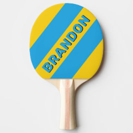 Pala De Ping Pong Retro Aqua Reef Tres Bandas Negrita con Nombre
