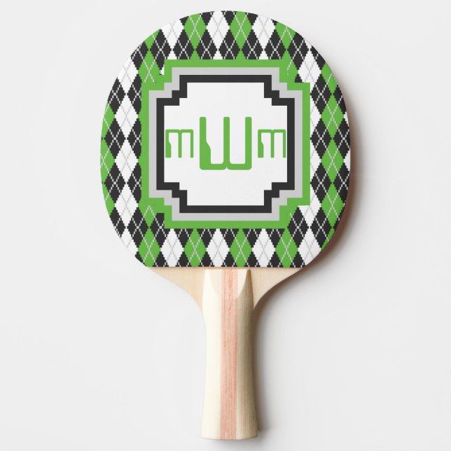 Pala De Ping Pong Retro Argyle Ping Pong Paddle (Anverso)