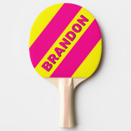 Pala De Ping Pong Retro Bañado por el Sol Tres Rayas Negras con Nomb