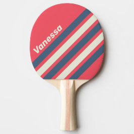 Pala De Ping Pong Retro Beach Club Angled Striping with Name