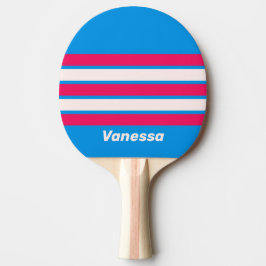 Pala De Ping Pong Retro Blue Crush Across Striping with Name