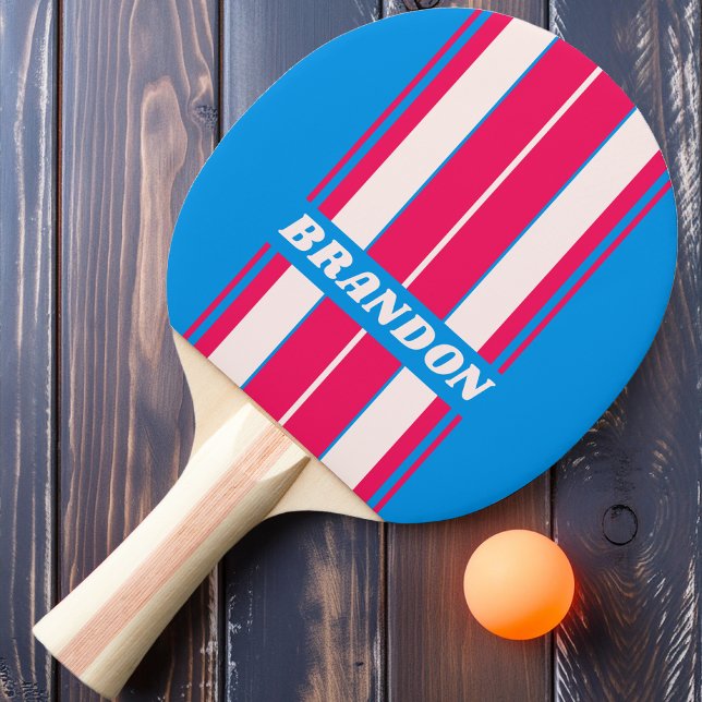 Pala De Ping Pong Retro Blue Crush Tiras de Tabla con Nombre (Subido por el creador)