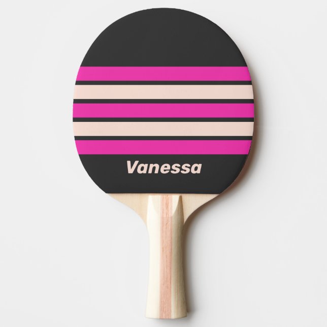 Pala De Ping Pong Retro Bubblegum Across Striping with Name (Anverso)