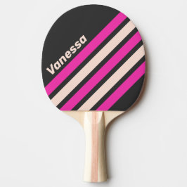 Pala De Ping Pong Retro Bubblegum Angled Striping with Name