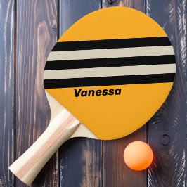 Pala De Ping Pong Retro Bumblebee Bandas de buzz con nombre