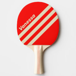 Pala De Ping Pong Retro Cherry Three Angled Striping with Name