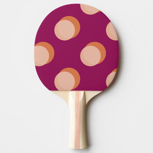 Pala De Ping Pong Retro Circles and Shadows Bold Pattern Purple (Anverso)