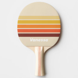 Pala De Ping Pong Rétro con Franjas y Nombre