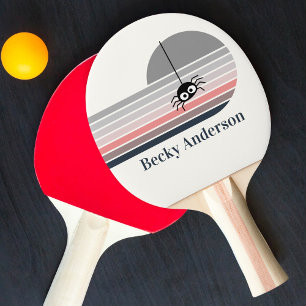 Pala De Ping Pong Retro Creepy con Nombre
