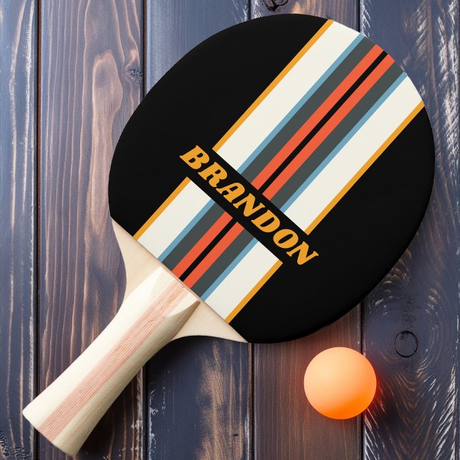 Pala De Ping Pong Retro Dardo Rainbow Rally Stripe con nombre (Subido por el creador)