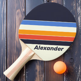 Pala De Ping Pong Retro deportivo cinco rayas con nombre
