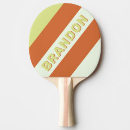 Pala De Ping Pong Retro Desierto Cactus Negrita Rayas con Nombre