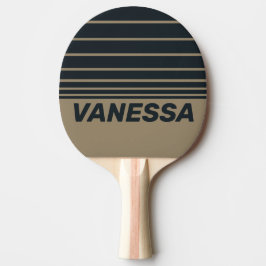 Pala De Ping Pong Retro Desierto Tres Franjas Horizontales con Nombr