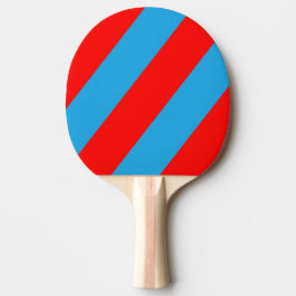 Pala De Ping Pong Retro Electric Blue Red Tres Bandas Negrita