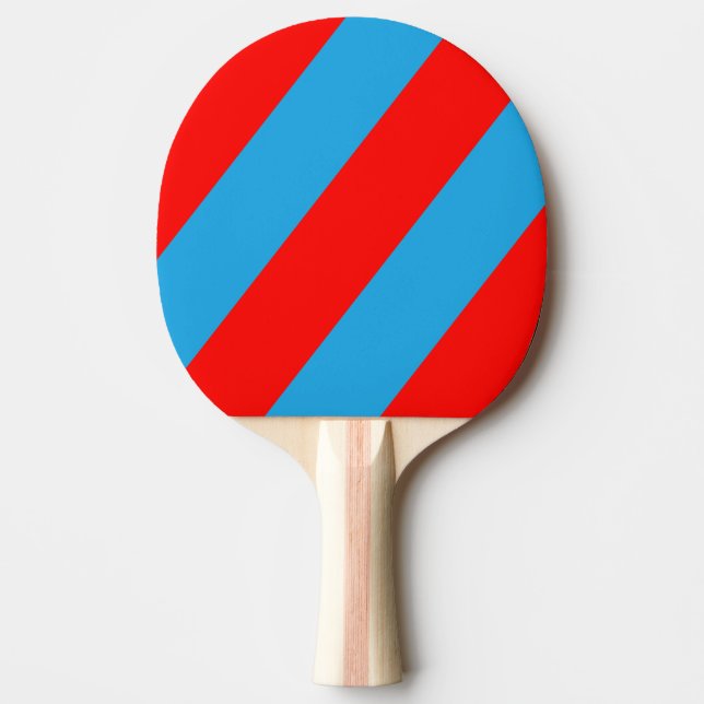Pala De Ping Pong Retro Electric Blue Red Tres Bandas Negrita (Anverso)