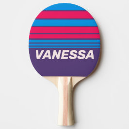 Pala De Ping Pong Retro Electric Grape Horizon Striping with Name