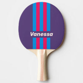 Pala De Ping Pong Retro Electric Grape Pin Stripes with Name