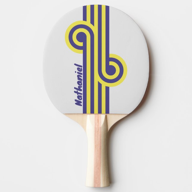 Pala De Ping Pong Retro Electric Limón Uva Loop con Nombre (Anverso)