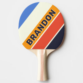 Pala De Ping Pong Retro Five Negrita Rayada con Nombre