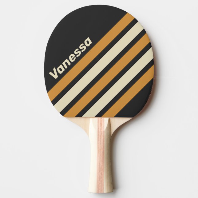 Pala De Ping Pong Retro Golden Horizon Angled Striping with Name (Anverso)